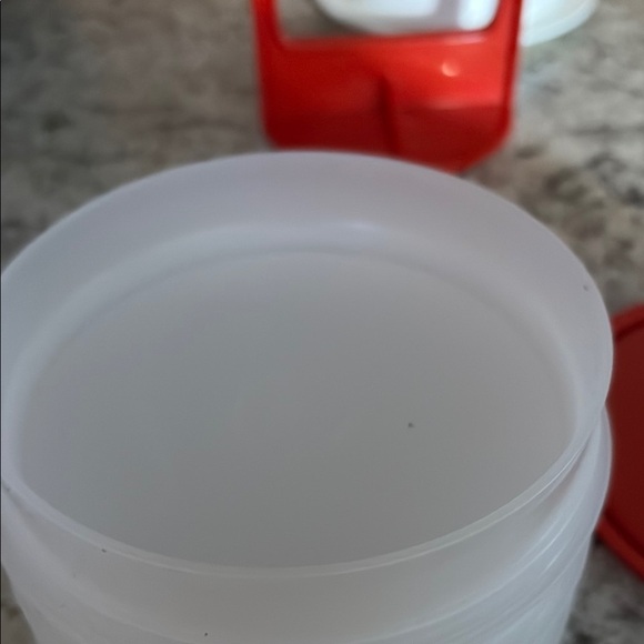 Red and White Plastic Food Storage Container - Picture 3 of 5